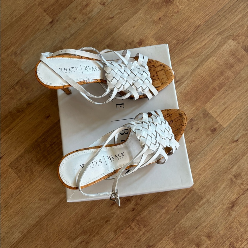 White House Black Market Strappy cork heal sandal